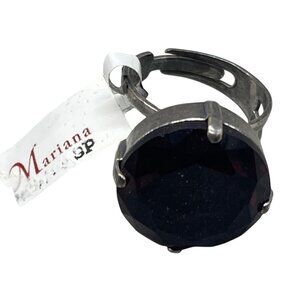 Mariana ring purple circle crystals handmade statement R-7584 204 os READ NEW